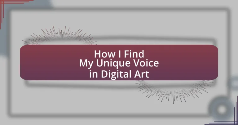 How I Find My Unique Voice in Digital Art