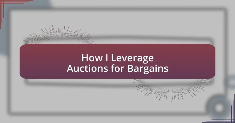 How I Leverage Auctions for Bargains