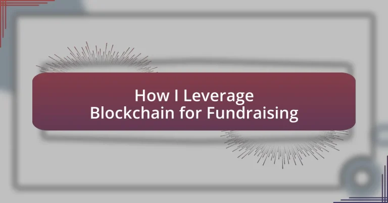 How I Leverage Blockchain for Fundraising