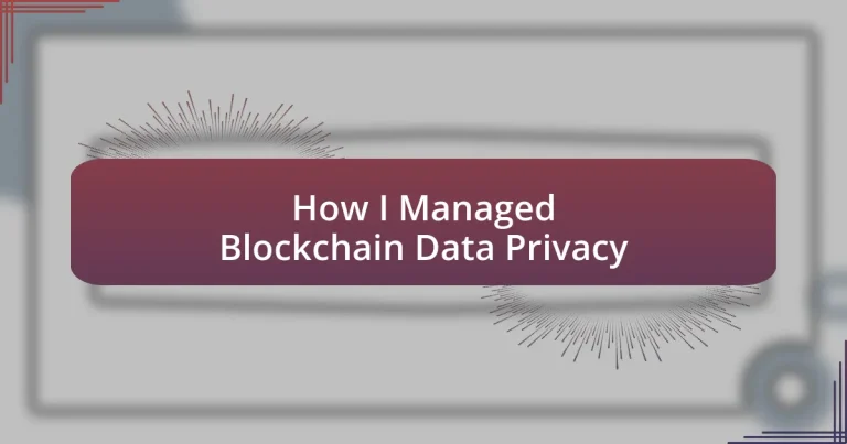 How I Managed Blockchain Data Privacy