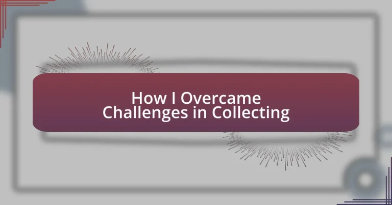 How I Overcame Challenges in Collecting