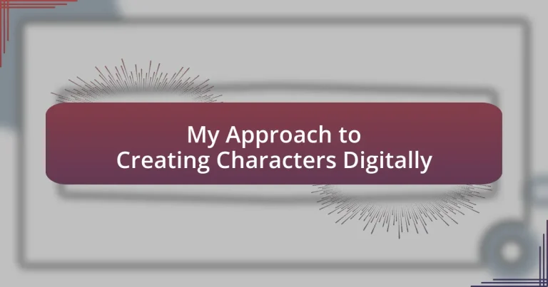 My Approach to Creating Characters Digitally