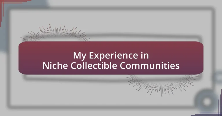 My Experience in Niche Collectible Communities