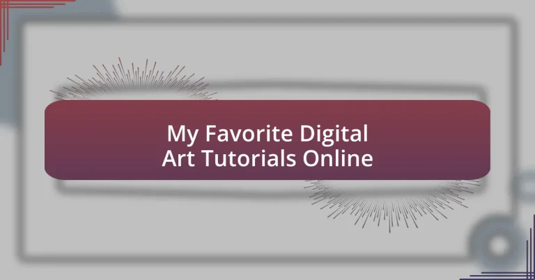 My Favorite Digital Art Tutorials Online