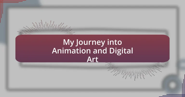 My Journey into Animation and Digital Art