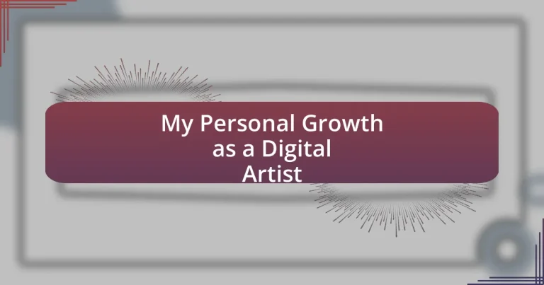 My Personal Growth as a Digital Artist