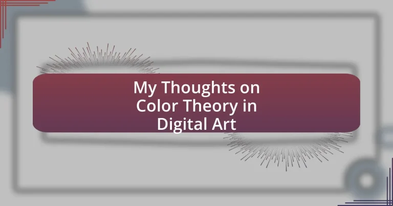 My Thoughts on Color Theory in Digital Art