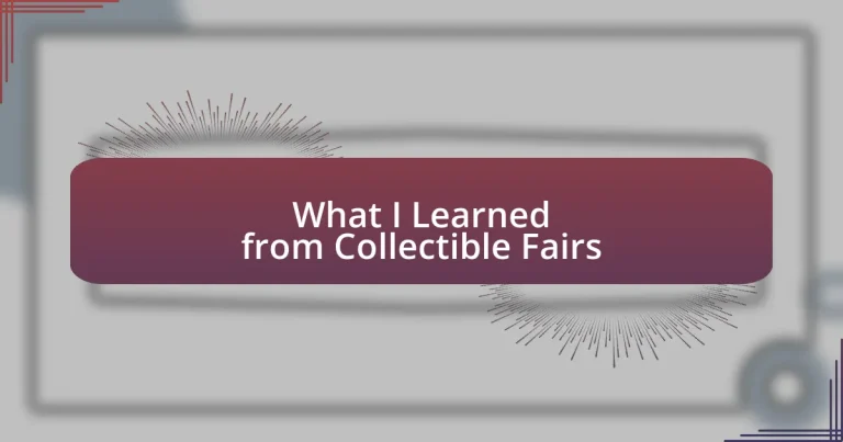 What I Learned from Collectible Fairs