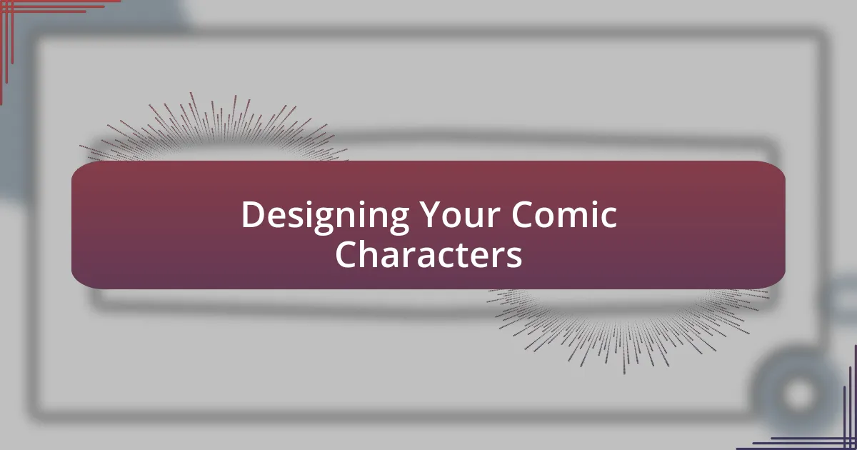 Designing Your Comic Characters